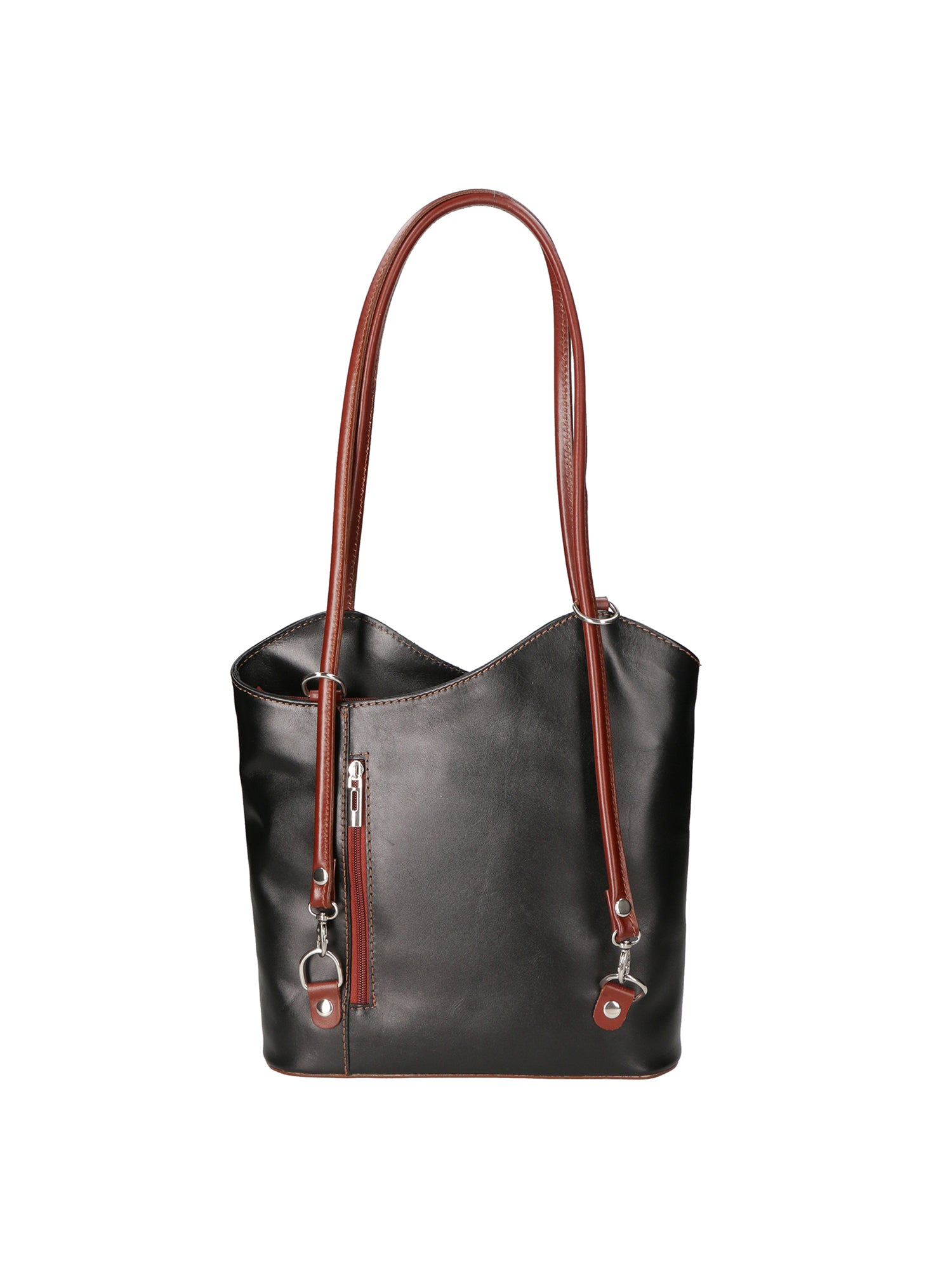 Fabiola Borsa a spalla da donna 100% pelle 9039-NERO MARRONE Gave Lux