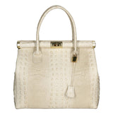 Deborah Borsa a mano da donna Pelle Croco Stampata 7727-C37 BEIGE BEIGE Gave Lux