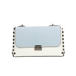 Vera pelle 8641-BIANCO+CIELO Borsa a tracolla da donna Evanthe Pro Gave Lux