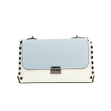 Vera pelle 8641-BIANCO+CIELO Borsa a tracolla da donna Evanthe Pro Gave Lux