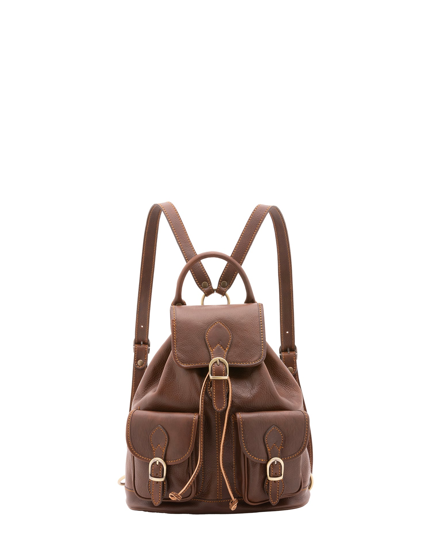 Zaino in vera pelle unisex Made in Italy 4030-TESTA DI MORO Alessia Firenze