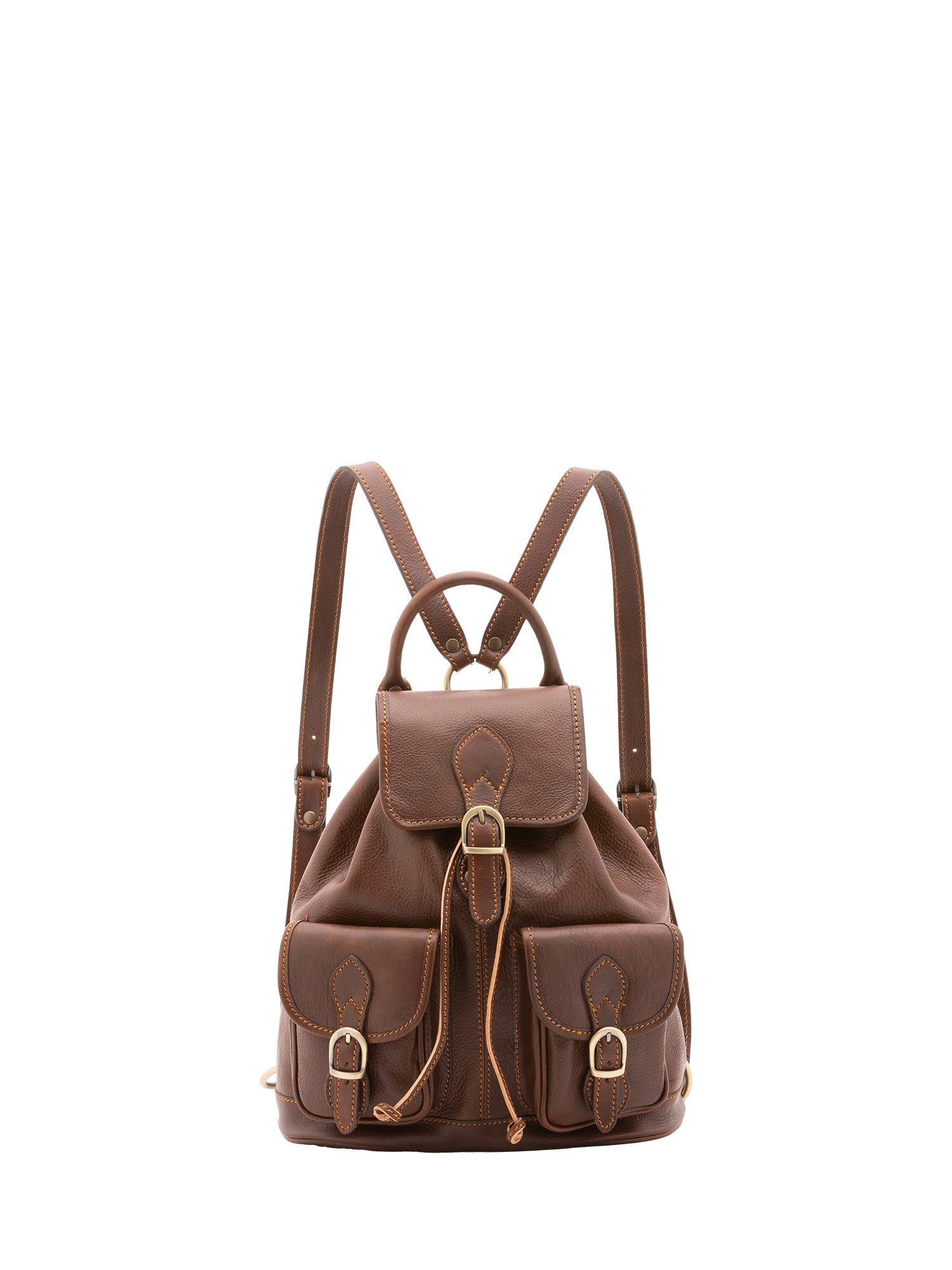 Zaino in vera pelle unisex Made in Italy 4030-TESTA DI MORO Alessia Firenze