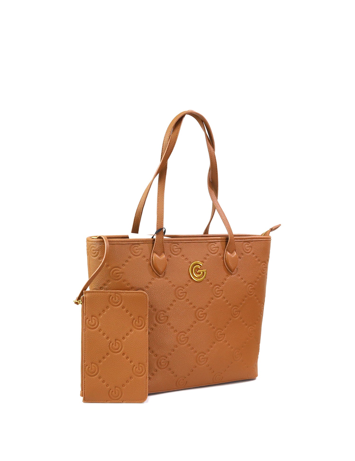 Borsa a spalla da donna 100% pelle vegana PU GGB023CGN Gabriella G Firenze