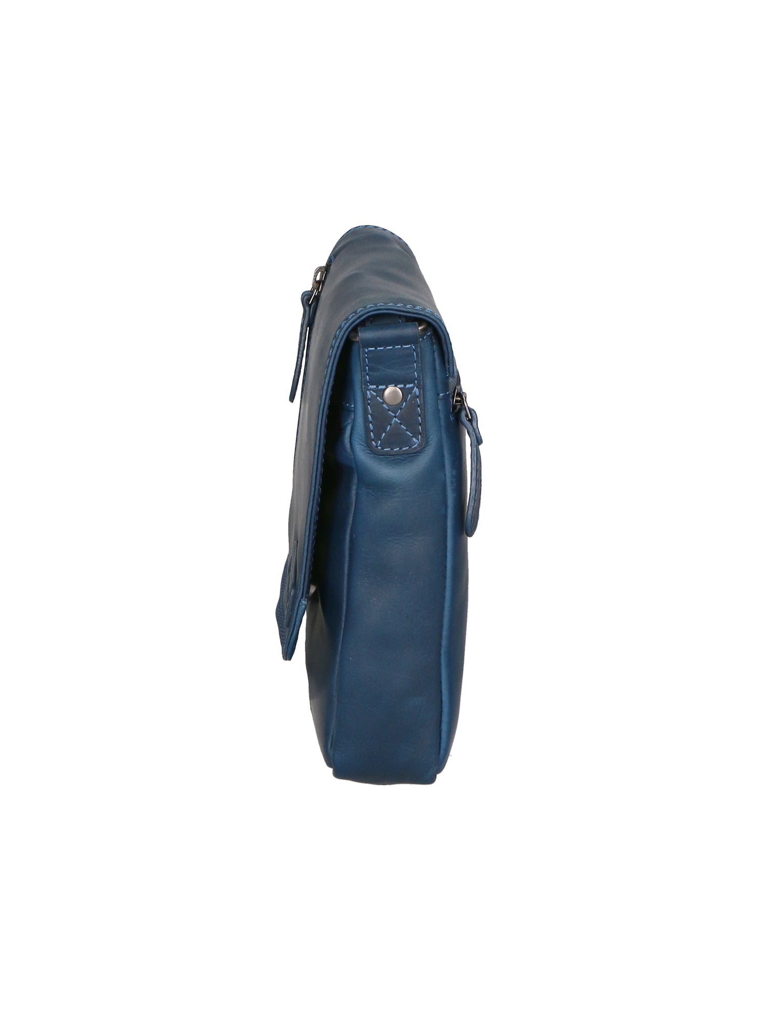 Borsa a tracolla da uomo 100% vera pelle HILB-3069S-BLU Hill Burry