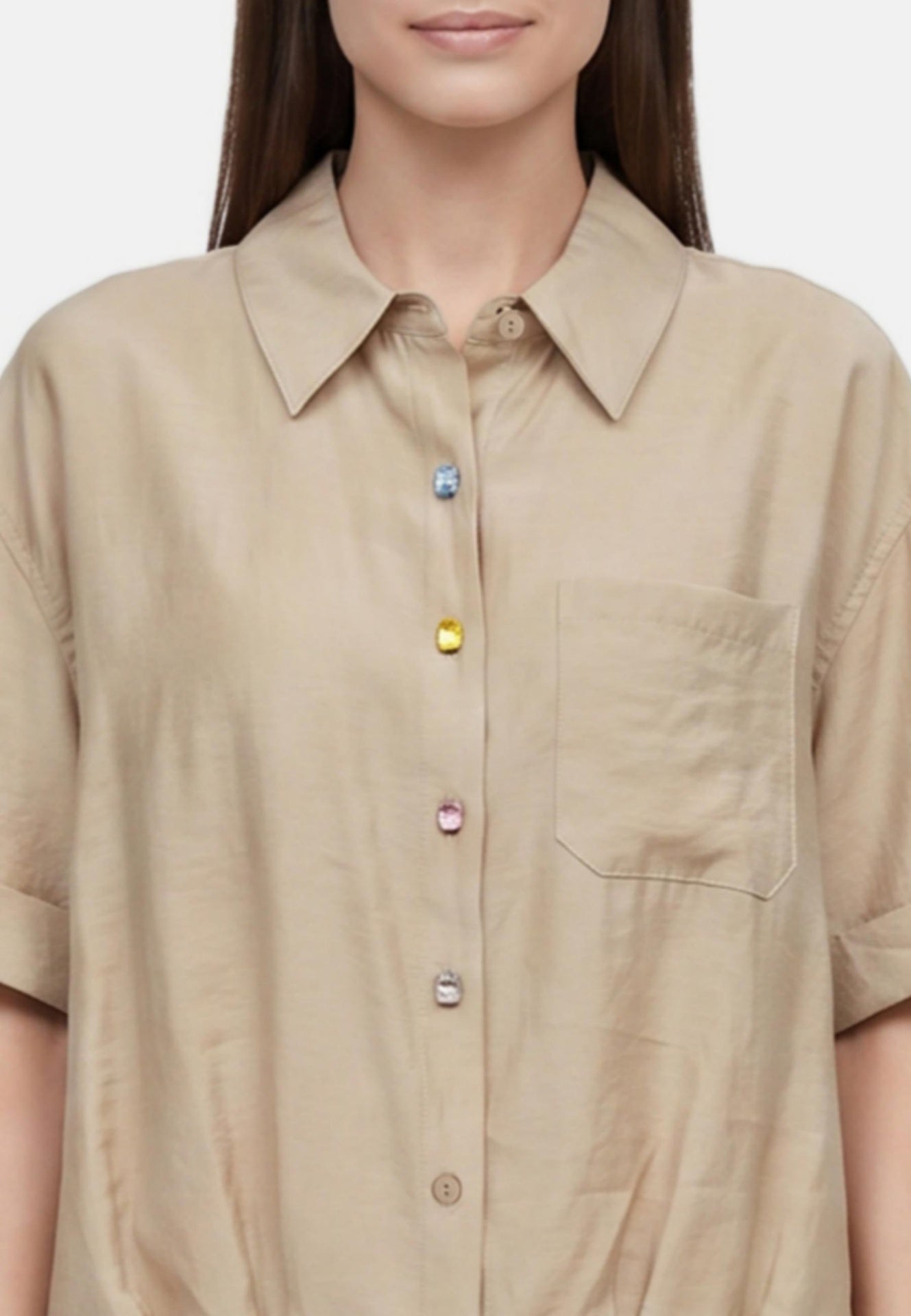 Blusa in 86 Lyocell 14 Poliestere Beige