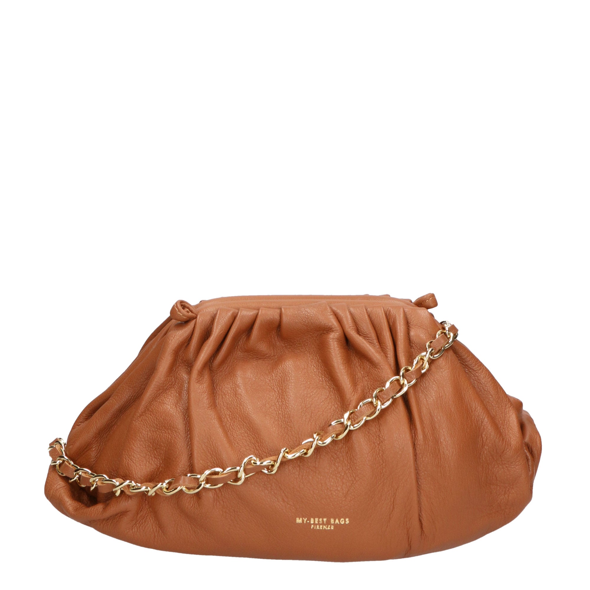 Borsa a tracolla da donna 100% pelle MYB-7008-SS-COGNAC 21 My Best Bag