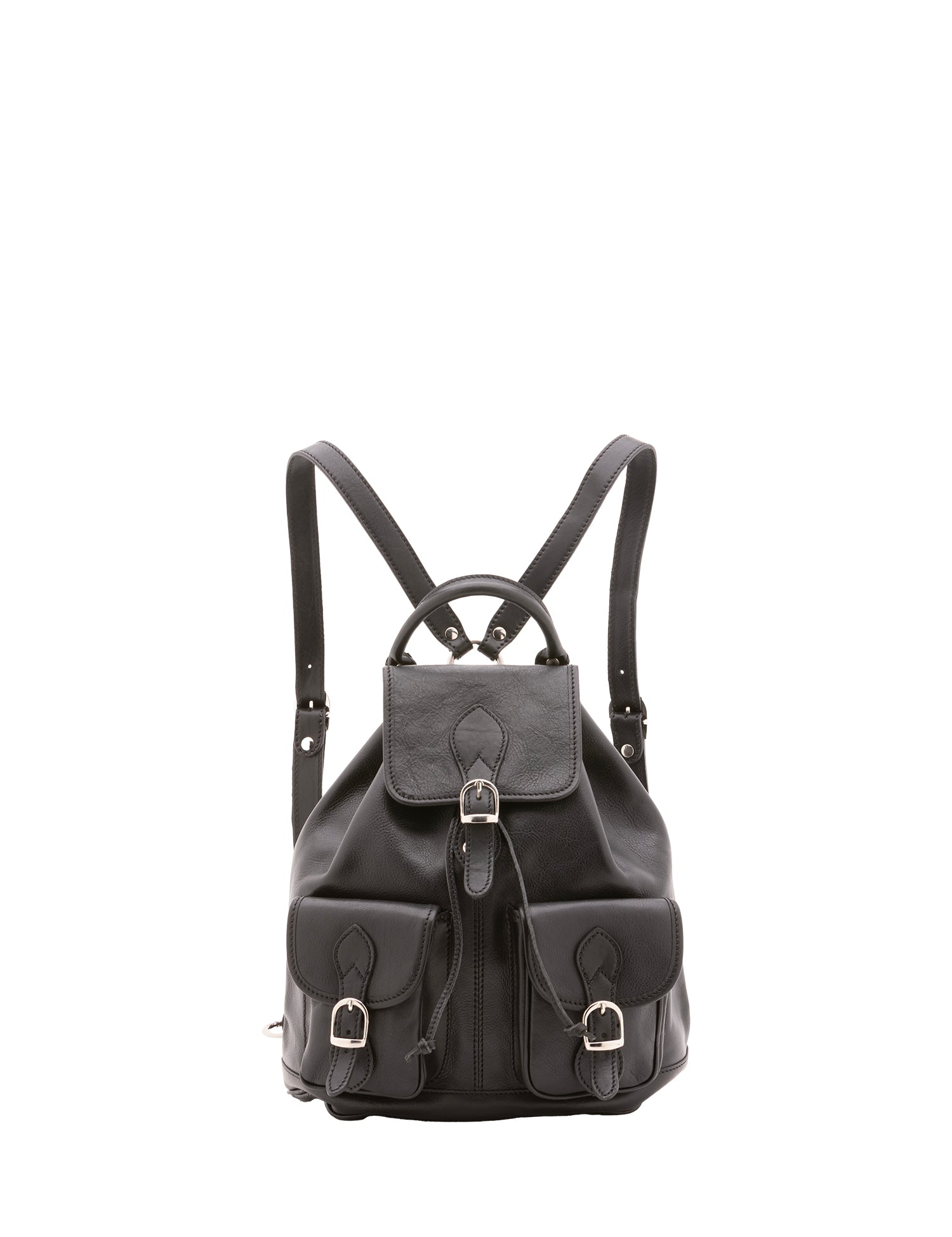 Zaino in vera pelle unisex Made in Italy 4030-NERO Alessia Firenze