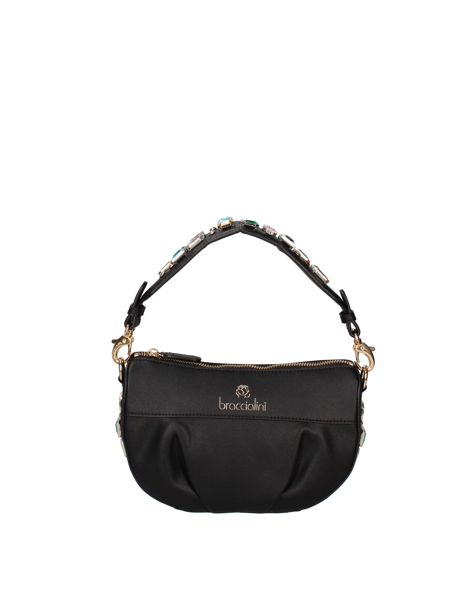 Eterea Chic Borsa a spalla da donna 100% poliuretano B17173-NERO Braccialini