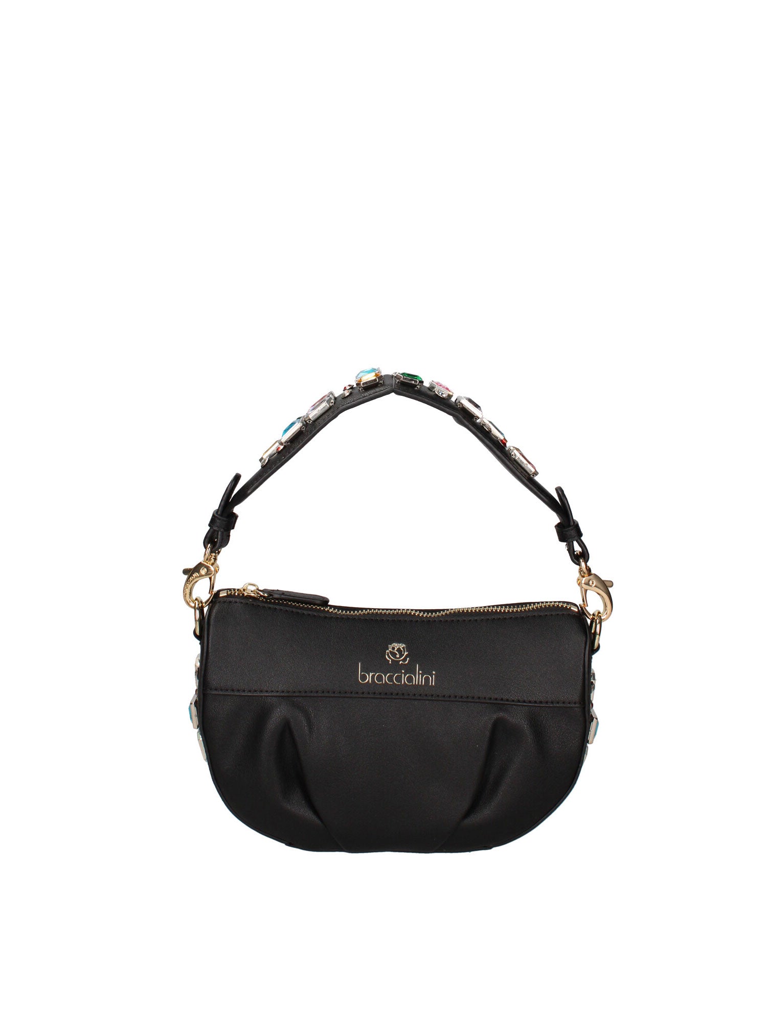 Eterea Chic Borsa a spalla da donna 100% poliuretano B17173-NERO Braccialini