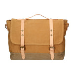 Minerva Borsa a mano unisex Canvas e pelle ZG3011-CUOIO COGNAC Gave Lux