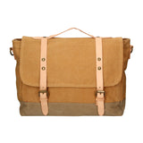 Minerva Borsa a mano unisex Canvas e pelle ZG3011-CUOIO COGNAC Gave Lux