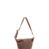 Borsa a spalla unisex in vera pelle 100% cotone 4603-TESTA DI MORO Alessia Firenze