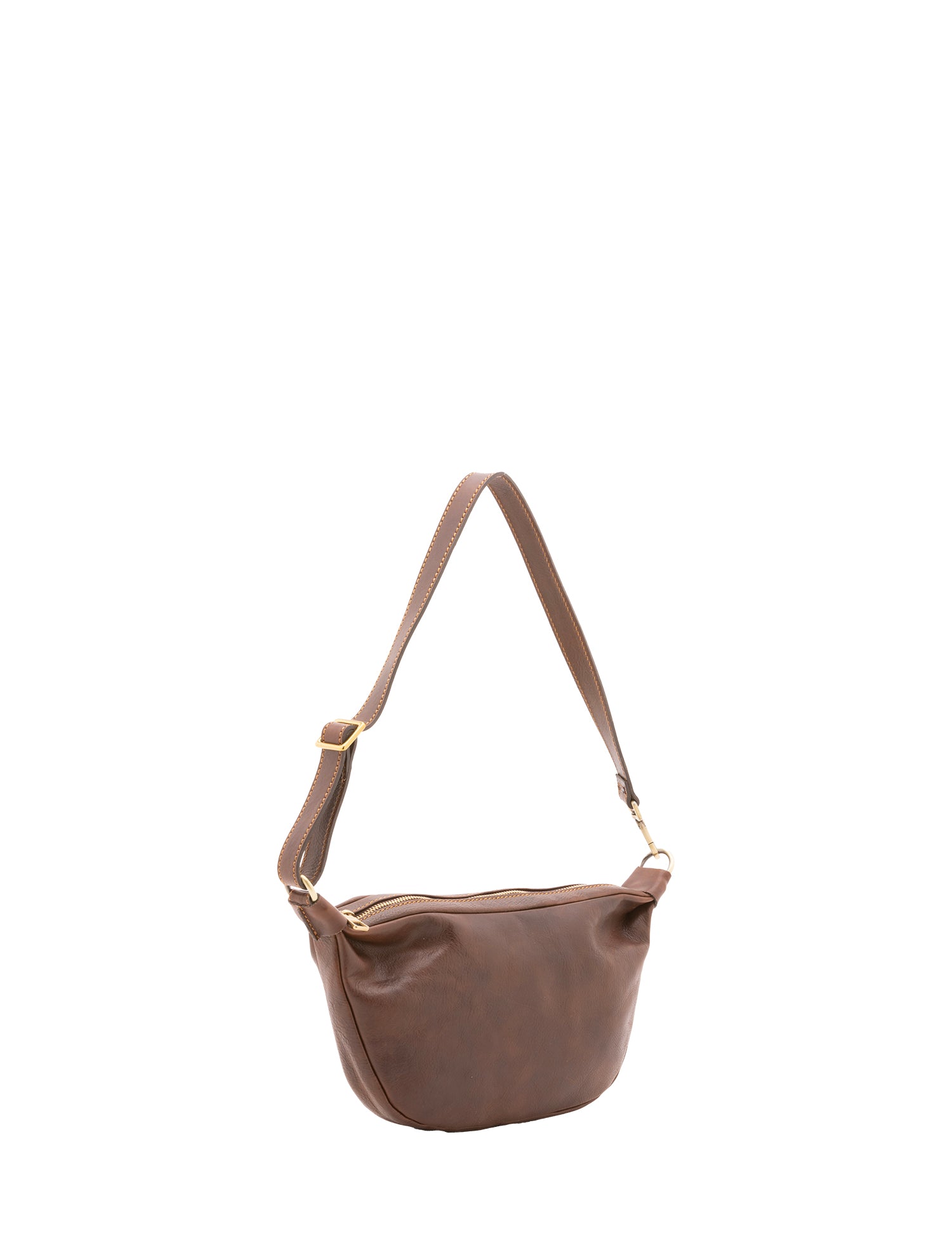 Borsa a spalla unisex in vera pelle 100% cotone 4603-TESTA DI MORO Alessia Firenze