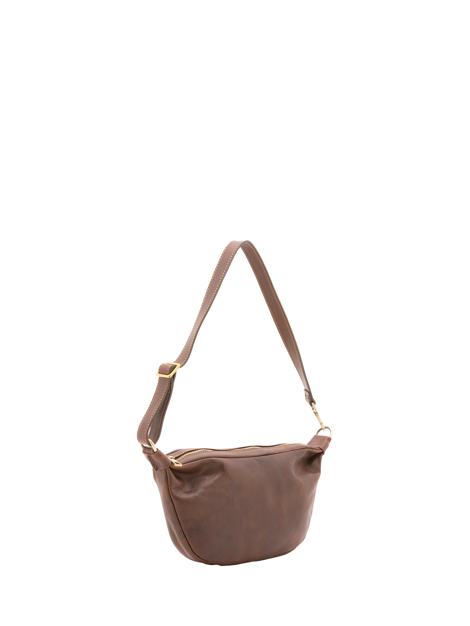Borsa a spalla unisex in vera pelle 100% cotone 4603-TESTA DI MORO Alessia Firenze
