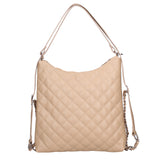 Women's shoulder bag convertible into a backpack in genuine leather Made in Italy 30x31x6 cm