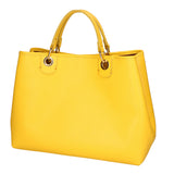 Azurite Borsa a mano da donna 100% pelle 06105-D64 GIALLO YELLOW Gave Lux