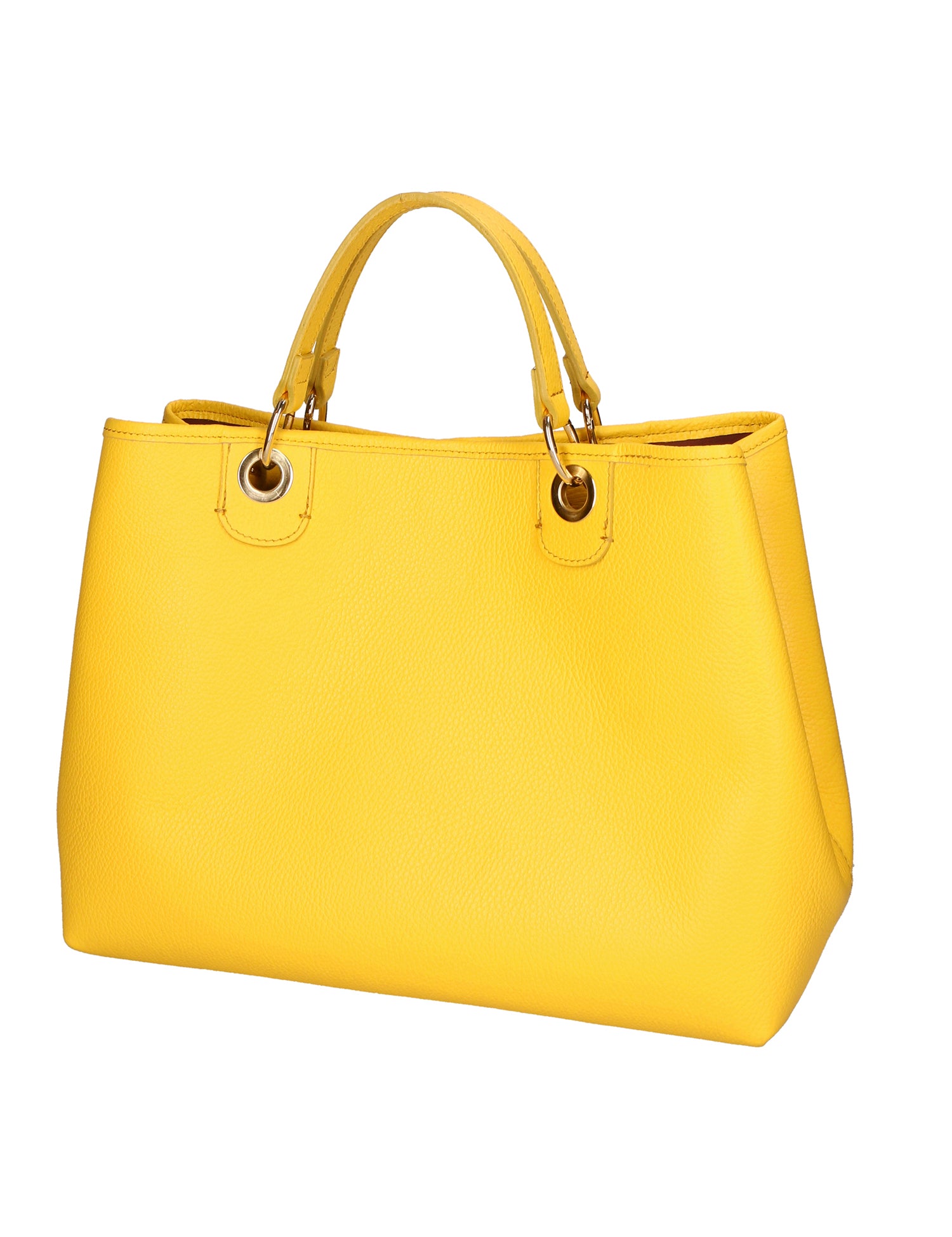 Azurite Borsa a mano da donna 100% pelle 06105-D64 GIALLO YELLOW Gave Lux