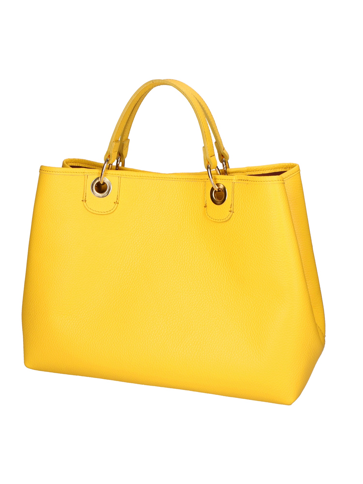 Azurite Borsa a mano da donna 100% pelle 06105-D64 GIALLO YELLOW Gave Lux