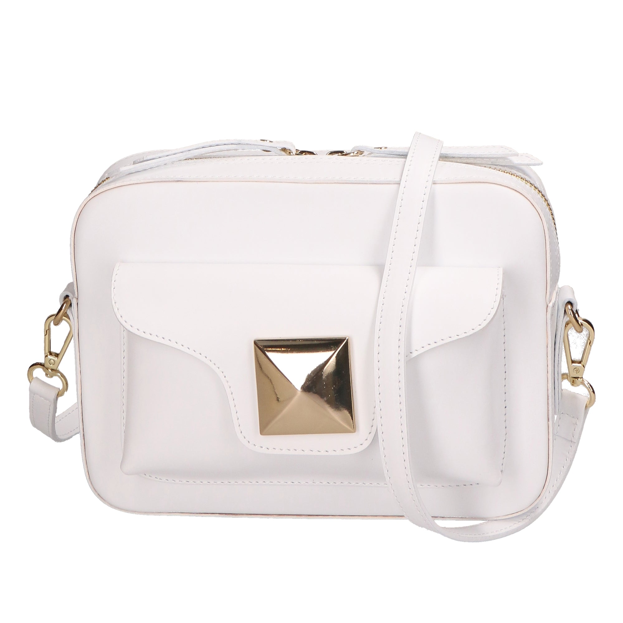 Ilenia Borsa a tracolla da donna 100% pelle 06013-L101 BIANCO Gave Lux