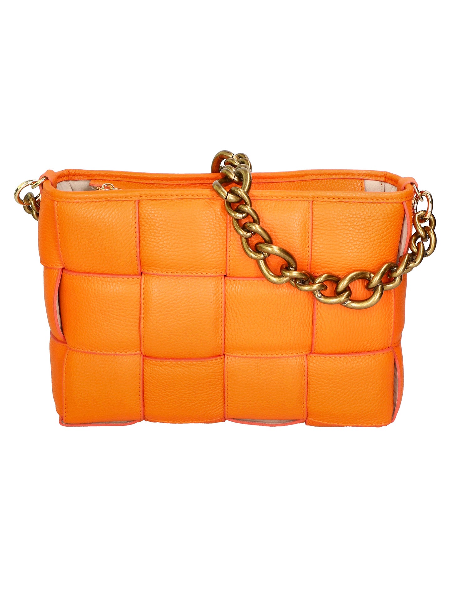 Agostina Borsa a mano da donna Vera pelle 04691-D29 ARANCIONE ORANGE Gave Lux