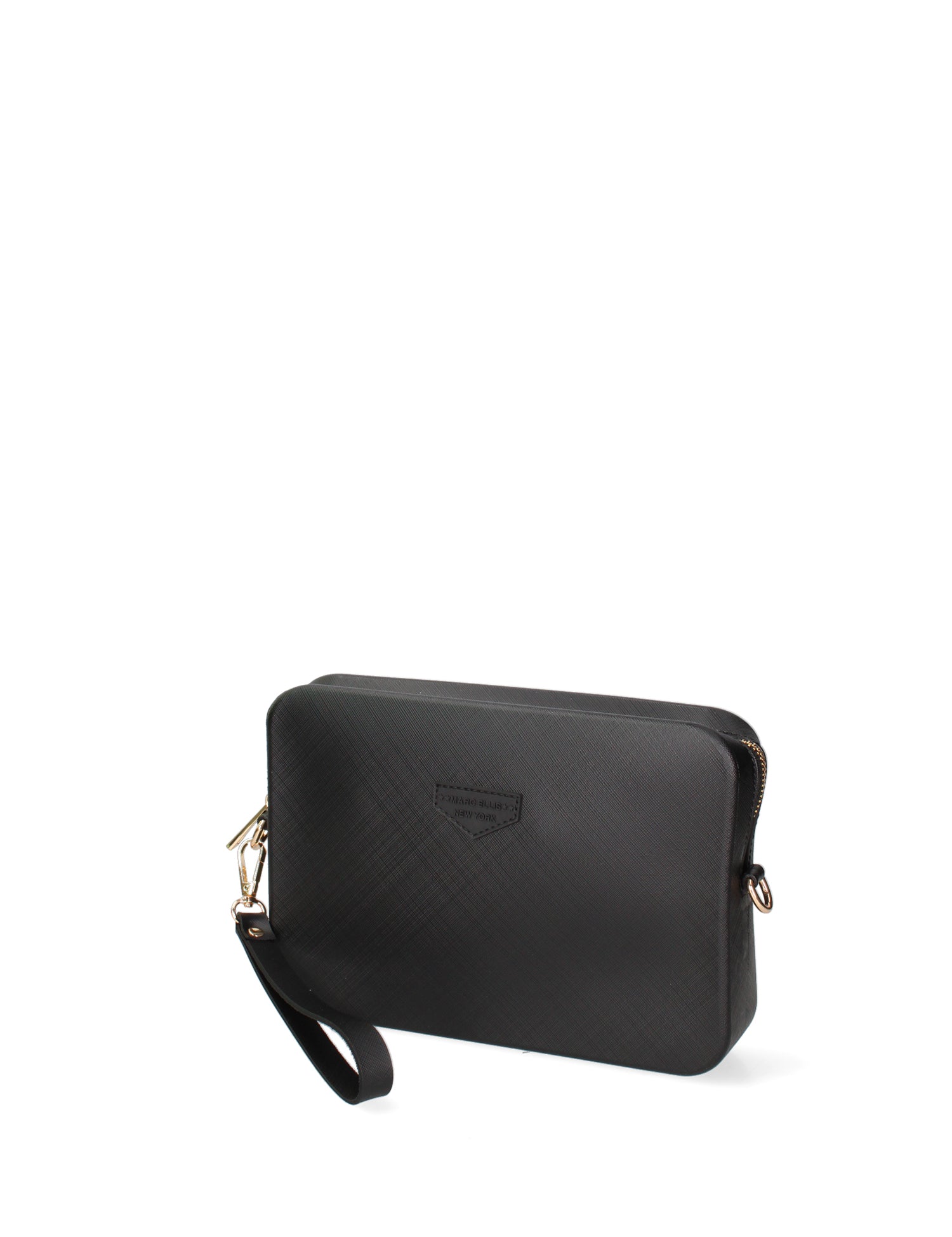 Borsa a tracolla da donna 100% Pvc FLAT-FLOWE-BLACK - LIGHT GOLD Marc Ellis