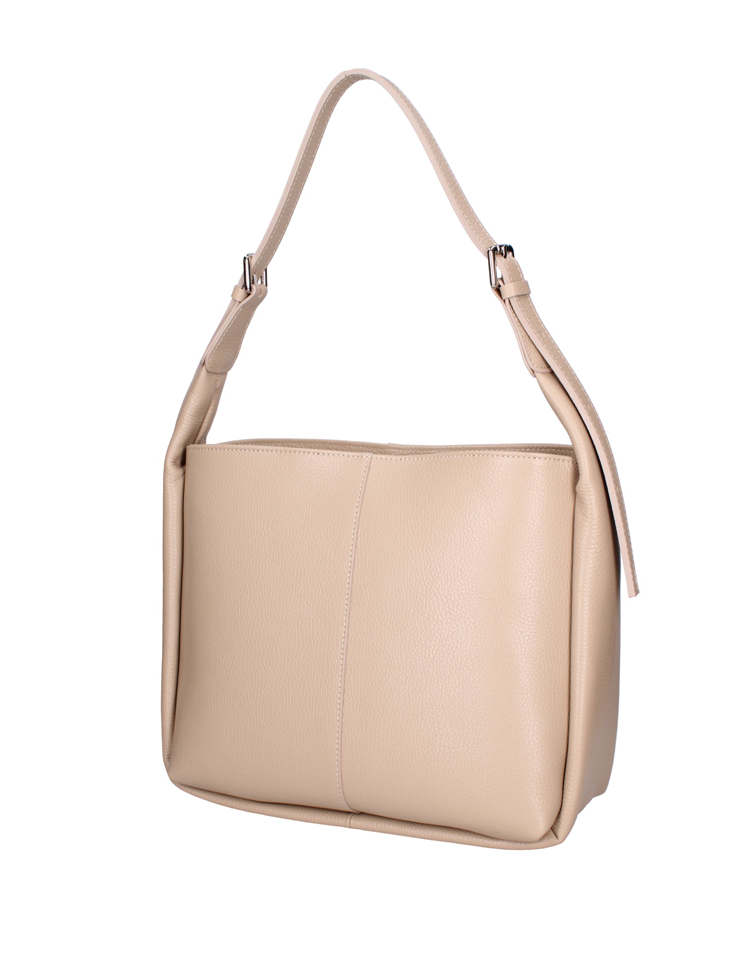 Borsa a spalla da donna Misto pelle e tessuto 07157-D05 CAPPUCCINO Roberta Rossi