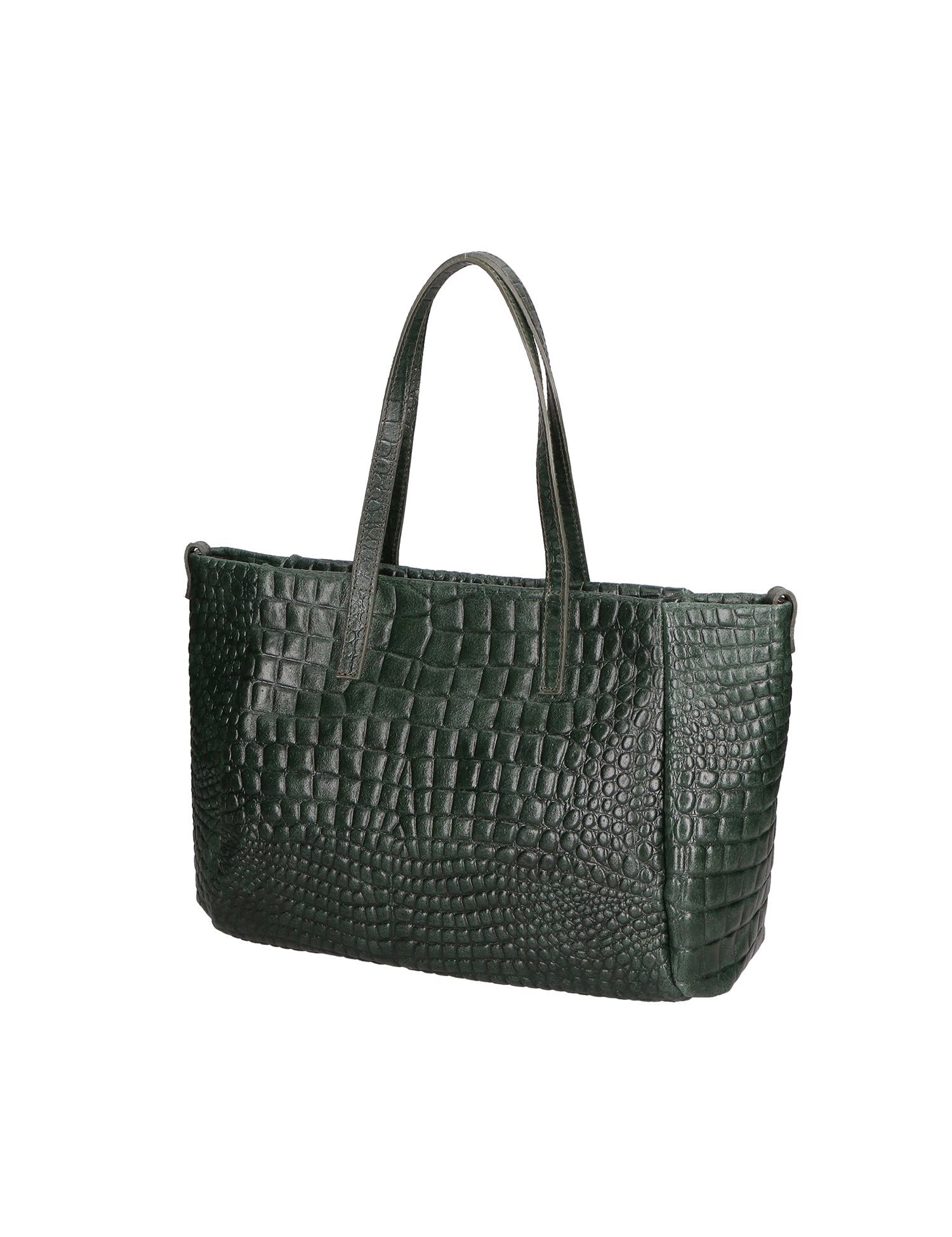 Lorella Borsa a spalla da donna Vera pelle croco 06499-017 VERDE BOTTIGLIA Gave Lux