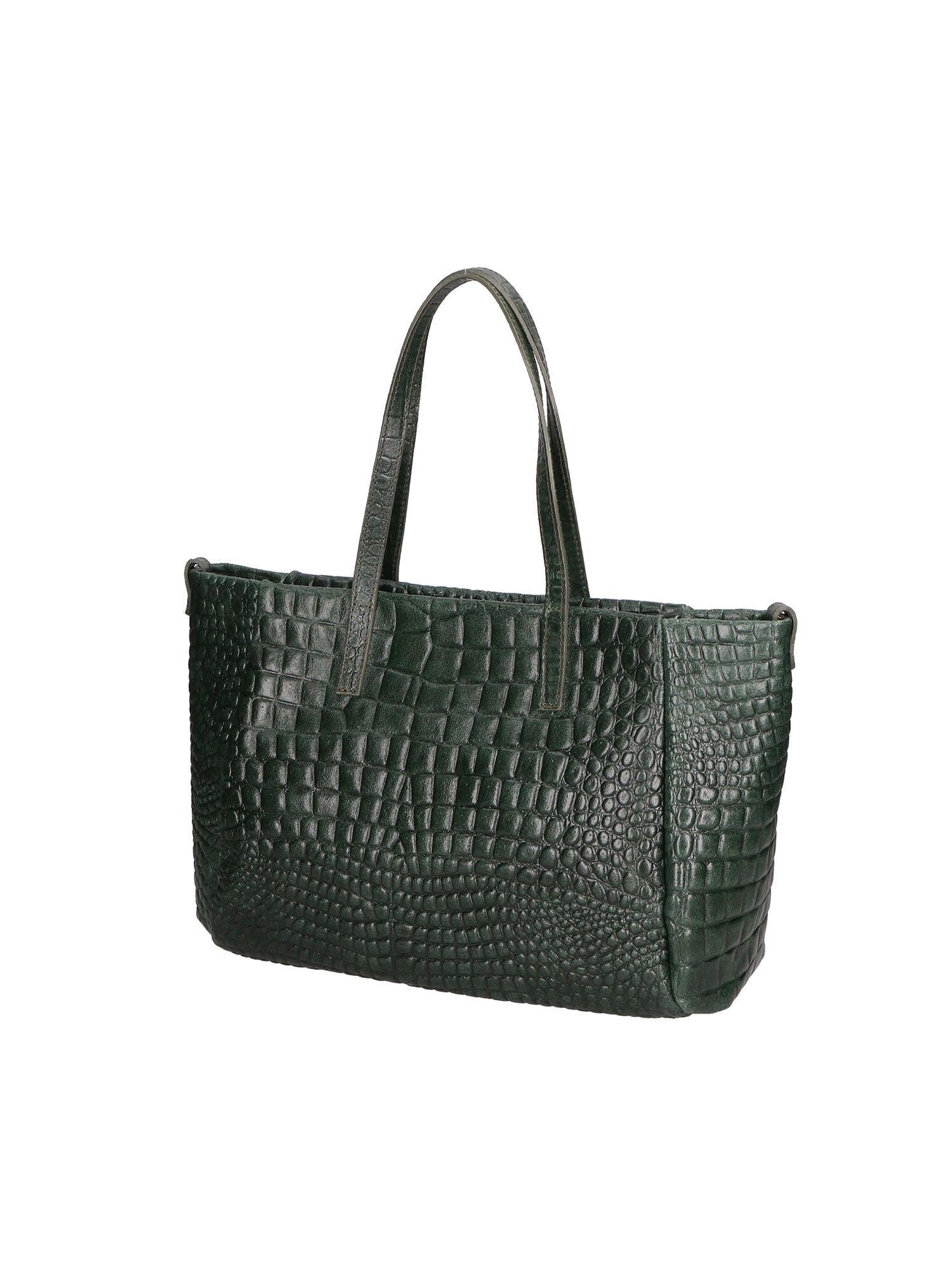 Lorella Borsa a spalla da donna Vera pelle croco 06499-017 VERDE BOTTIGLIA Gave Lux