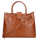 Letizia Borsa a mano da donna Pelle stampata croco 06542-CUOIO COGNAC Gave Lux