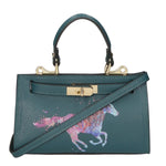 Noel Borsa a mano da donna Vera pelle 04265-D33 PETROLIO Gave Lux