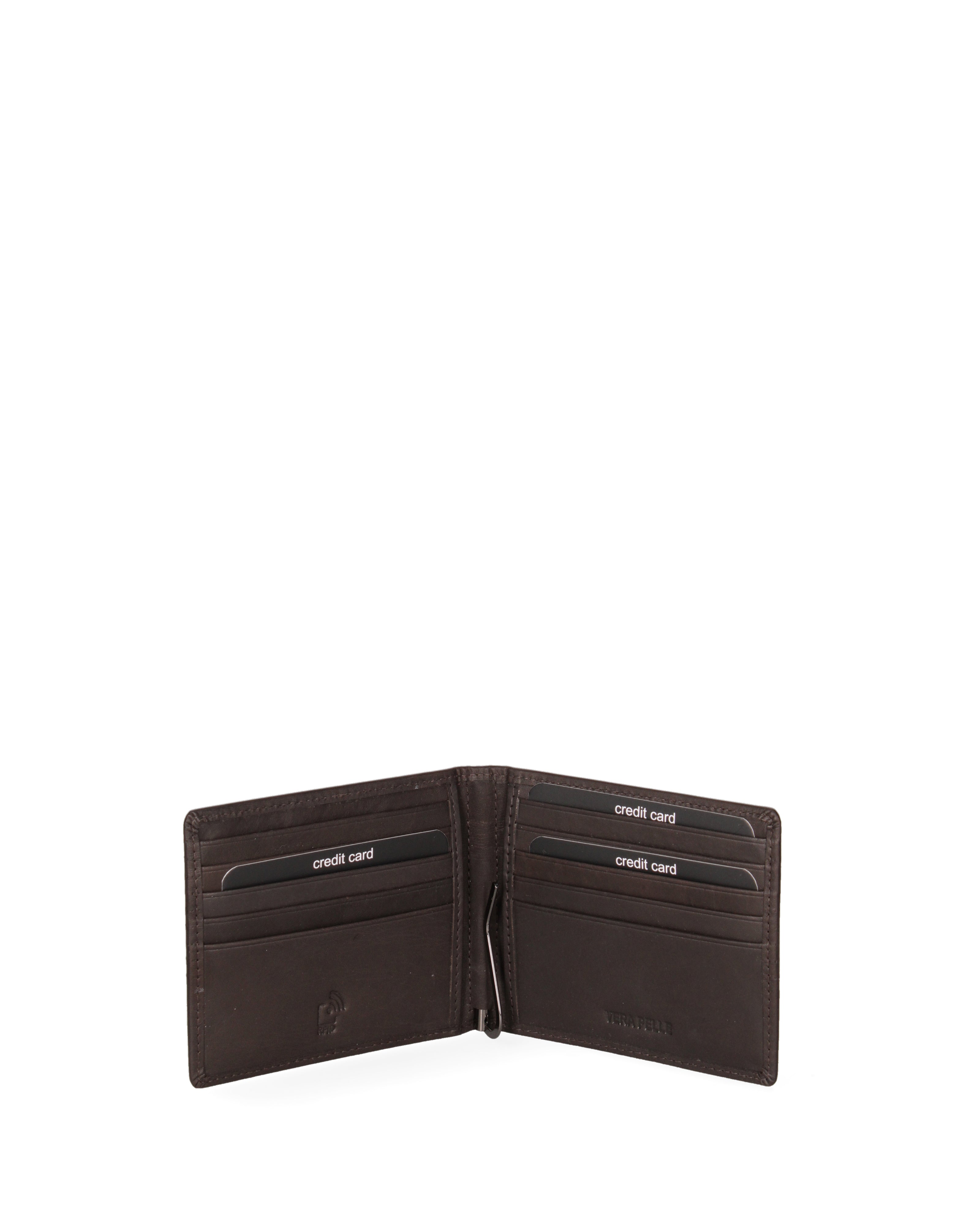 Portafoglio uomo in vera pelle Casual EC761-51-T.MORO EC Contemporaly COVERI
