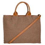 Allison Borsa a spalla da donna Paglia e pelle 05117-25 S17 CUOIO SCURO Gave Lux