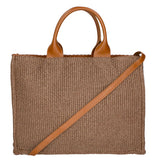 Allison Borsa a spalla da donna Paglia e pelle 05117-25 S17 CUOIO SCURO Gave Lux