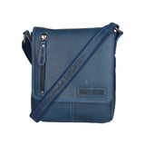 Borsa a tracolla da uomo 100% vera pelle HILB-3069S-BLU Hill Burry