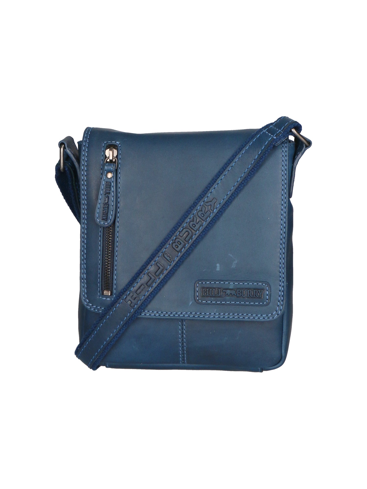 Borsa a tracolla da uomo 100% vera pelle HILB-3069S-BLU Hill Burry
