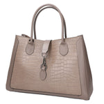 Aurora Borsa a mano da donna Vera pelle croco 05698-C40 TAUPE SCURO DARK TAUPE Gave Lux