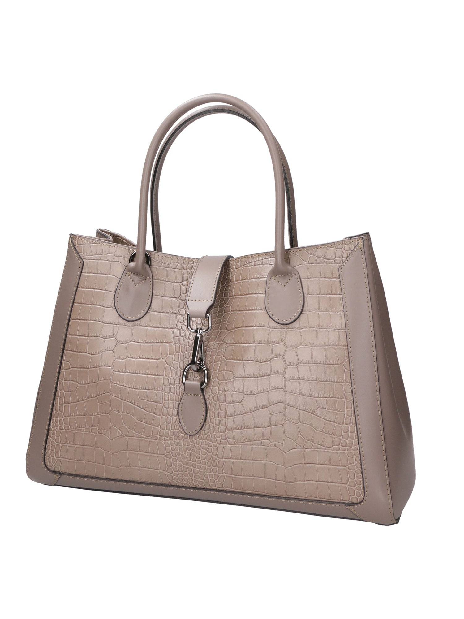 Aurora Borsa a mano da donna Vera pelle croco 05698-C40 TAUPE SCURO DARK TAUPE Gave Lux