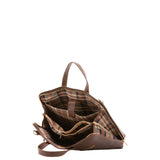 Borsa a mano unisex in vera pelle 100% cotone 4453-TESTA DI MORO Alessia Firenze