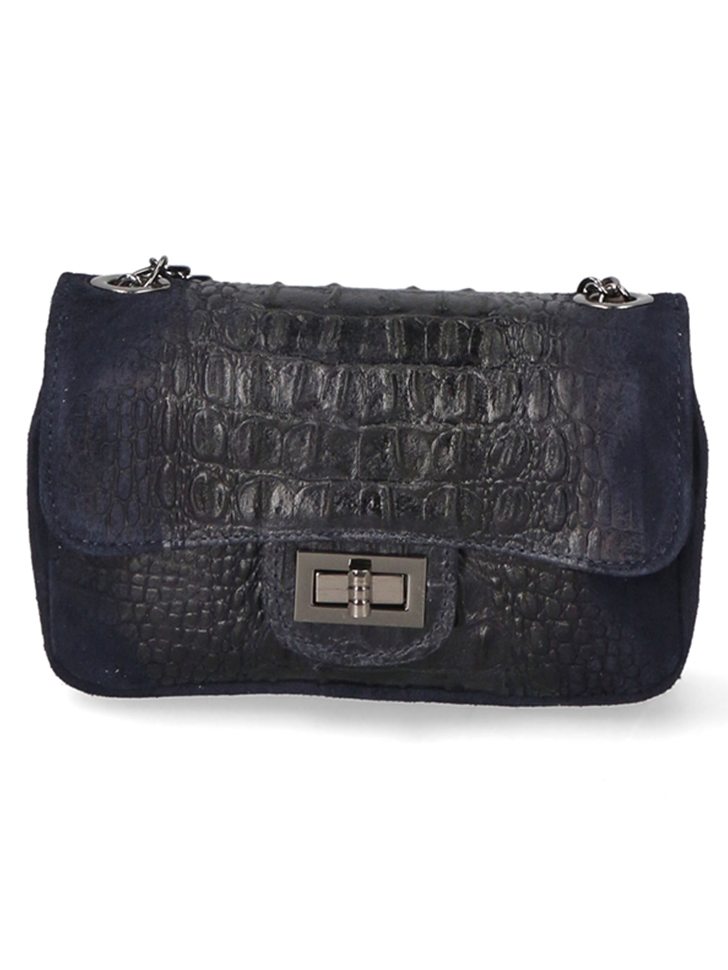Camilla Borsa a tracolla da donna Pelle scamosciata croco 10029-BLEU Gave Lux