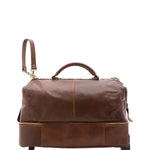 Borsa da viaggio unisex in vera pelle Made in Italy 4084-TESTA DI MORO Alessia Firenze
