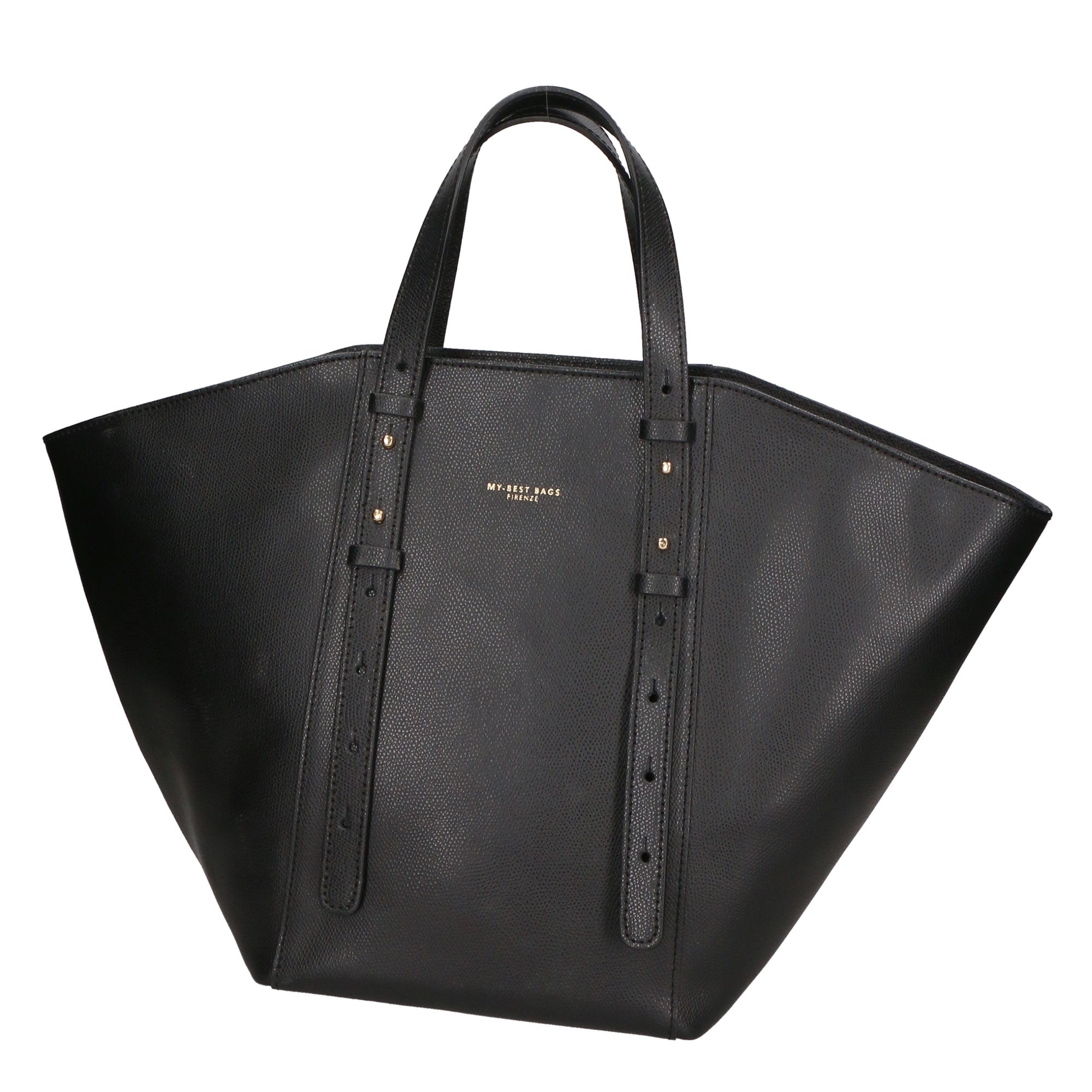 Borsa a mano da donna 100% pelle artigianale MYB-7029-SS-P 636 NERO BLACK My Best Bag