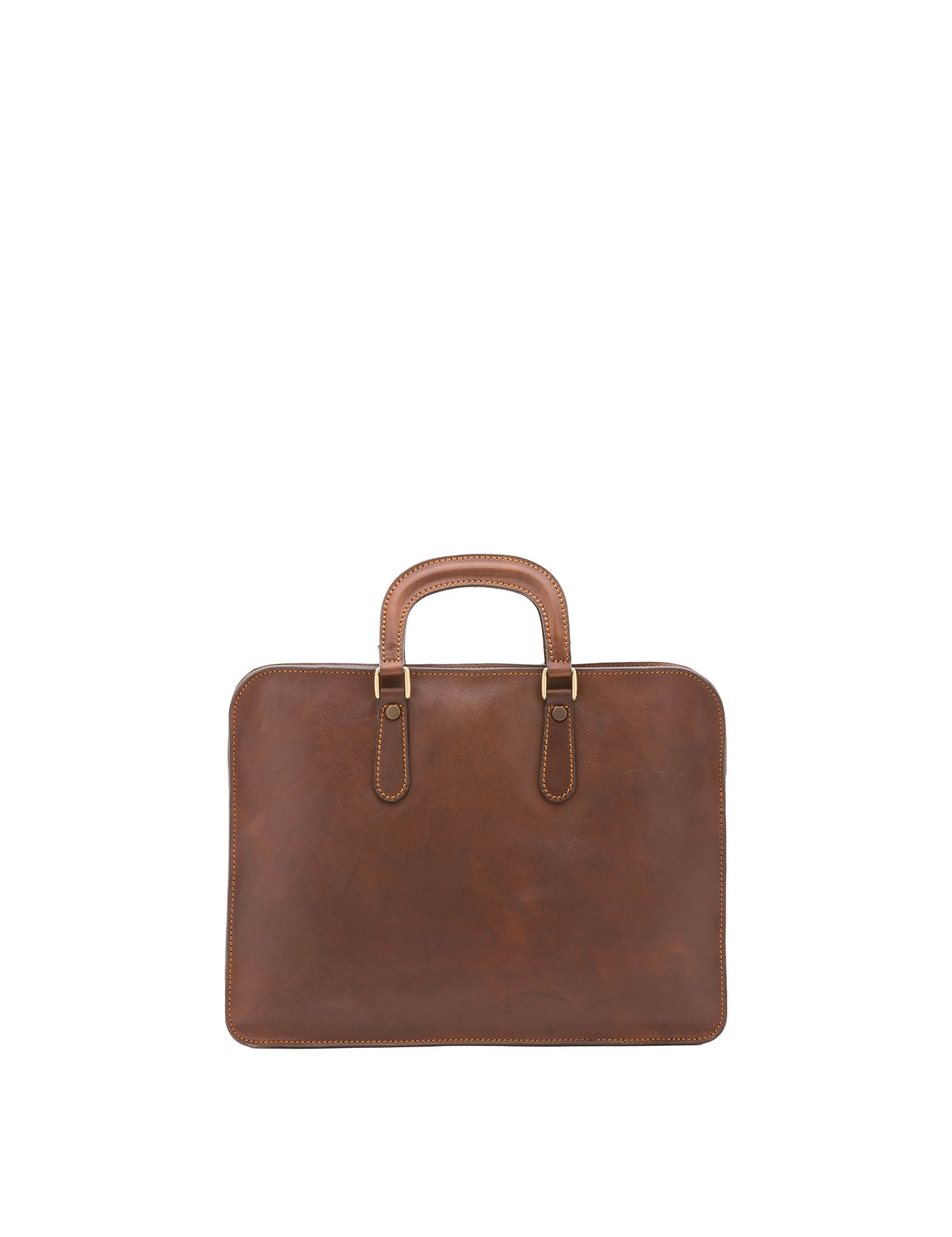 Borsa a mano unisex in vera pelle Made in Italy 4410-TESTA DI MORO Alessia Firenze