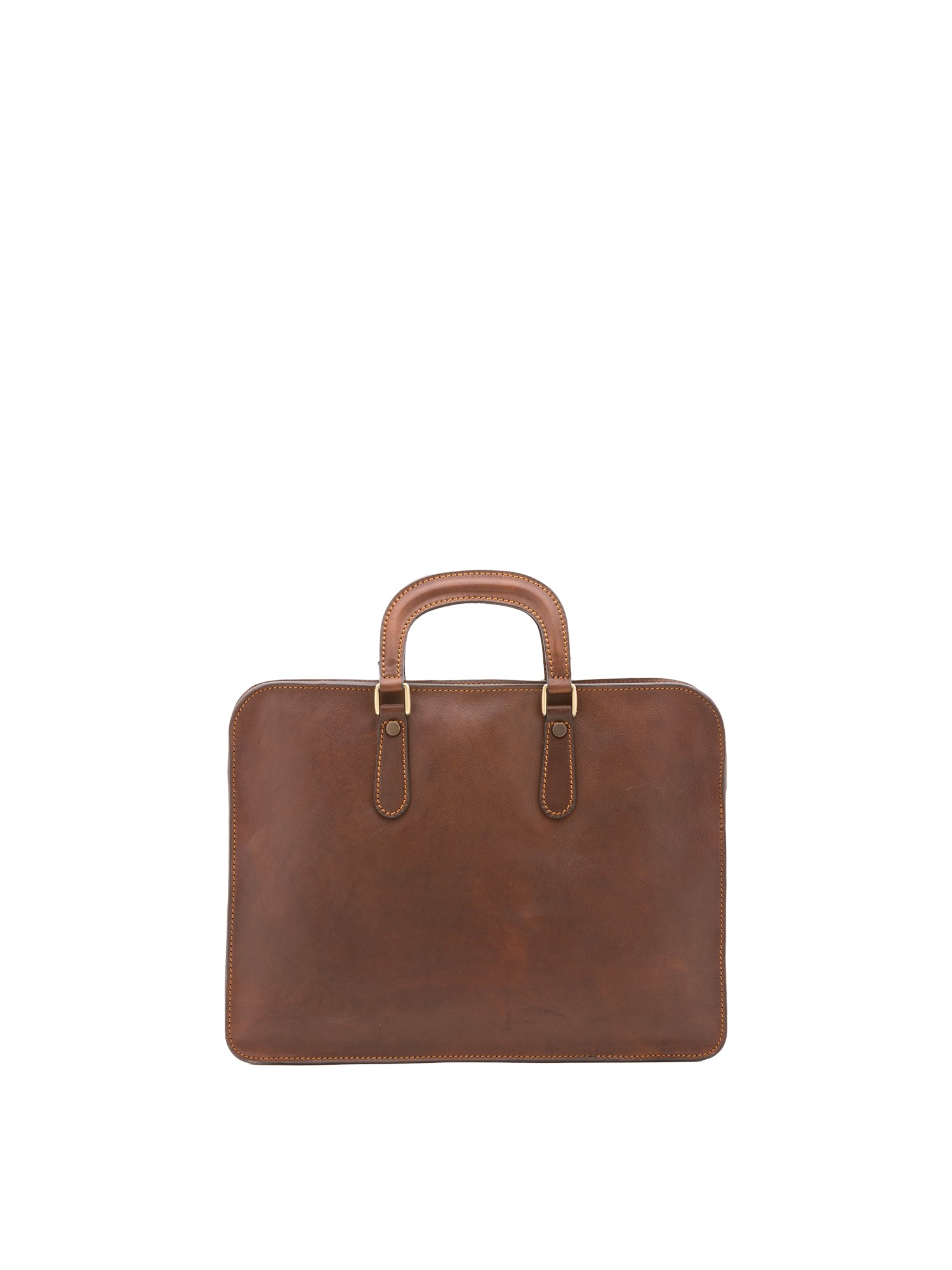 Borsa a mano unisex in vera pelle Made in Italy 4410-TESTA DI MORO Alessia Firenze