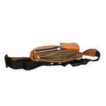 Aisha 04733-D44 CUOIO COGNAC Marsupio da donna in vera pelle + canvas Gave Lux