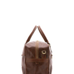 Borsa da viaggio unisex vera pelle 100% cotone 4562-TESTA DI MORO Alessia Firenze