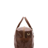 Borsa da viaggio unisex vera pelle 100% cotone 4562-TESTA DI MORO Alessia Firenze