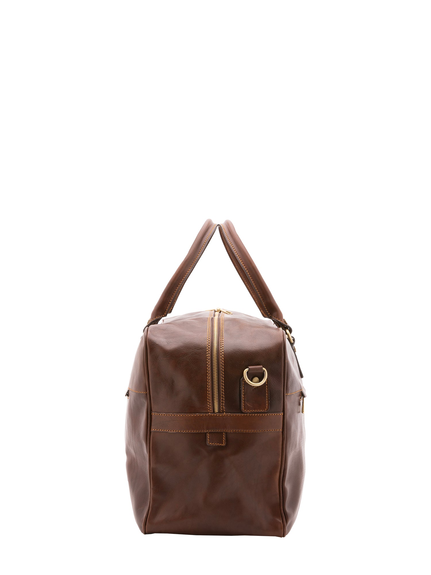 Borsa da viaggio unisex vera pelle 100% cotone 4562-TESTA DI MORO Alessia Firenze
