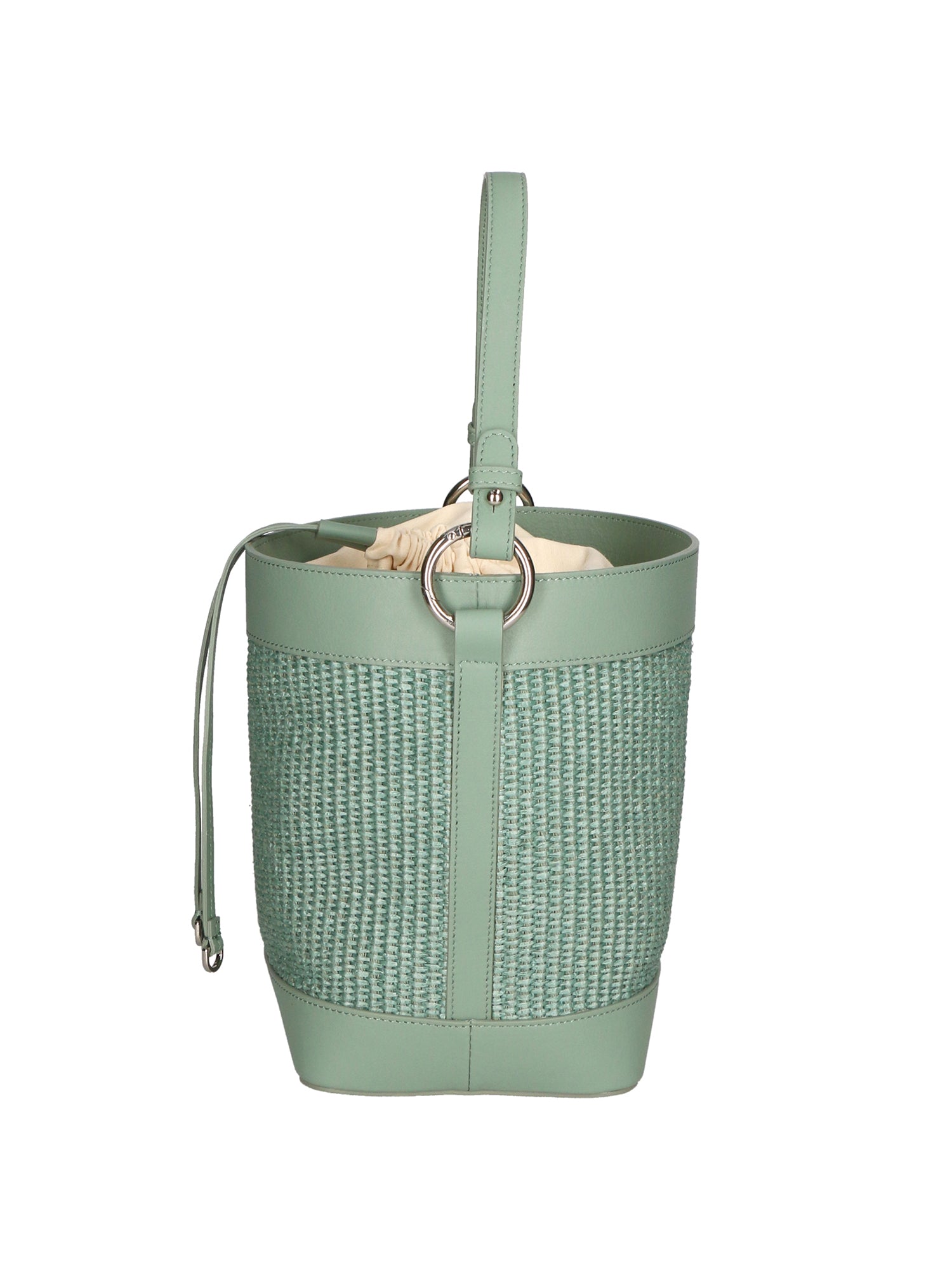 Borsa a secchiello da donna Misto pelle e tessuto MYB-05165-SS-331+S96 MENTA My Best Bag