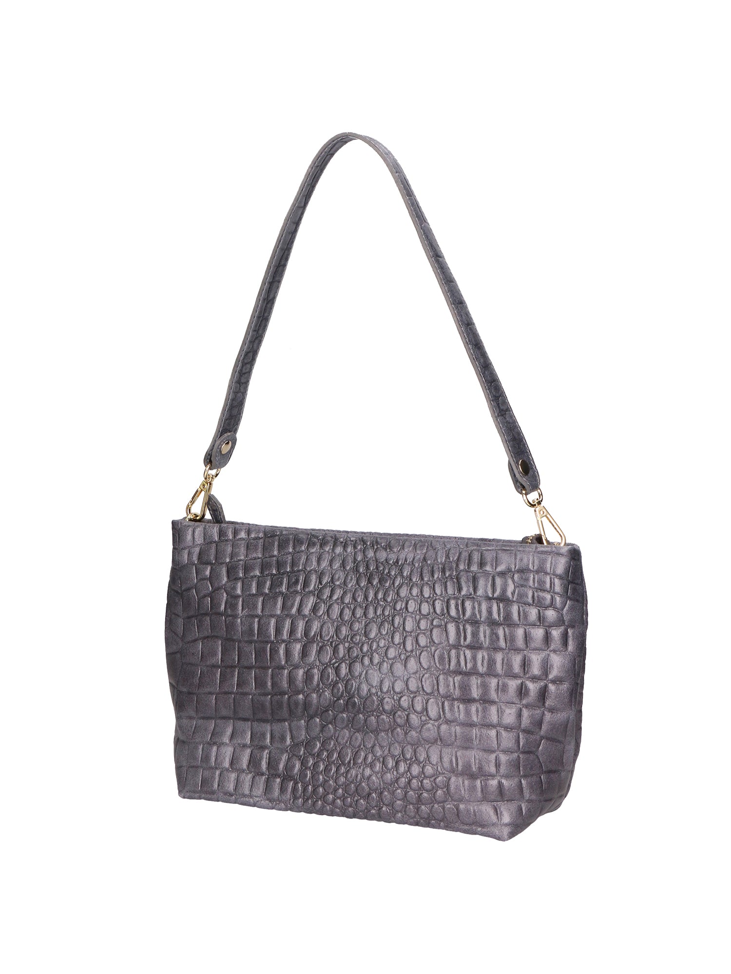 Lorelei Borsa a spalla da donna Vera pelle croco 06498-042 GRIGIO SCURO Gave Lux