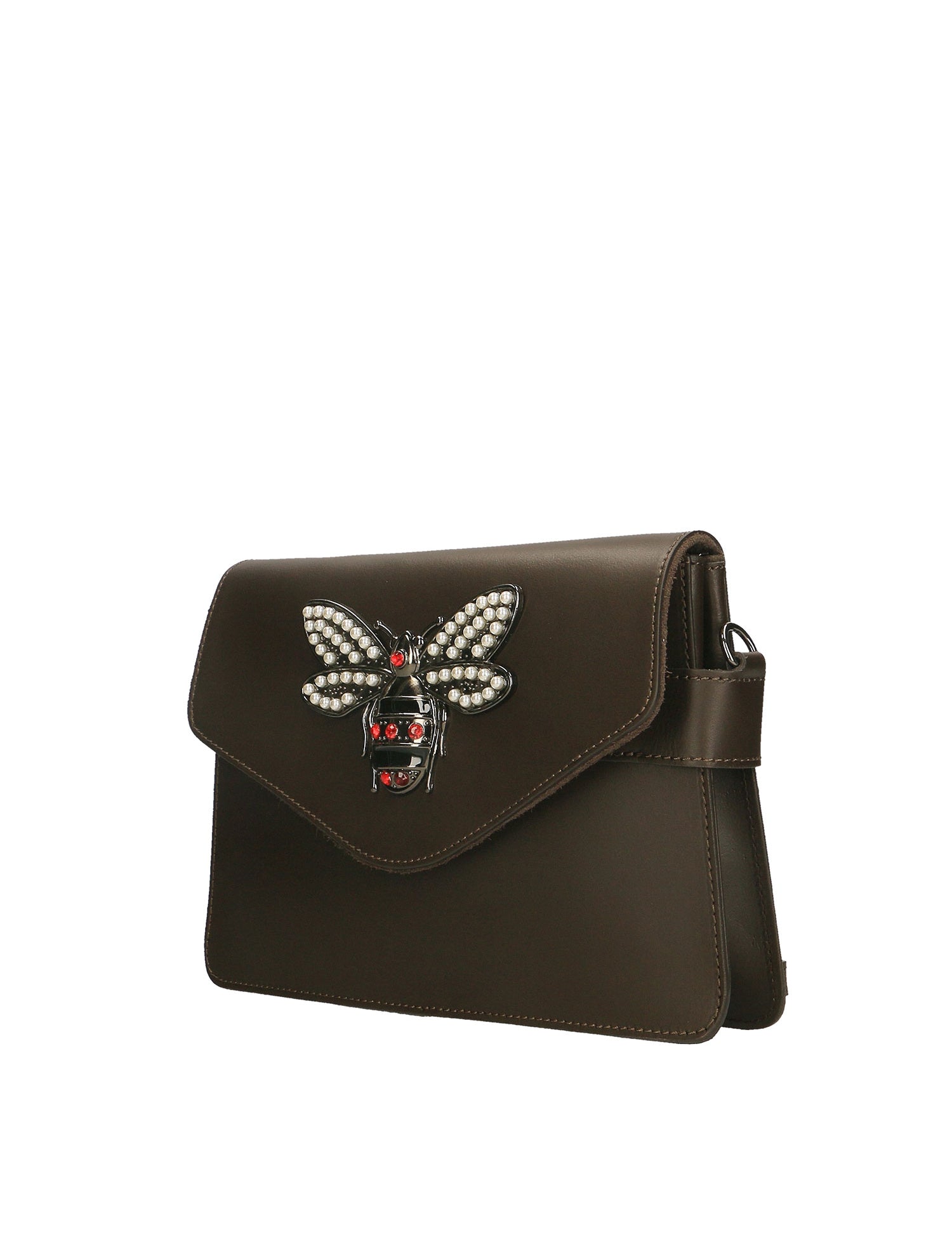 Alethea Borsa a tracolla donna Vera pelle 8801-T.MORO Gave Lux